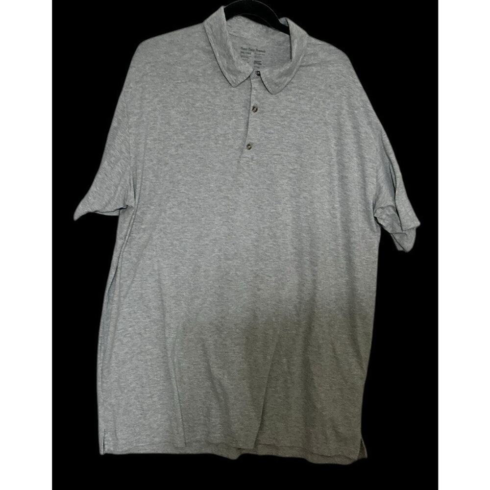 Fresh Clean Threads Mens Gray Short Sleeve Polo Shirt Size 3XLT